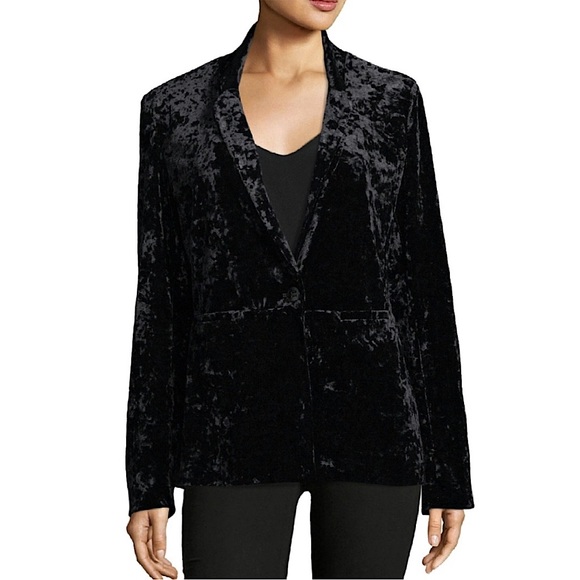 Anthropologie Jackets & Blazers - ANTHROPOLOGIE Sanctuary black velvet floral-lined blazer jacket large Like New